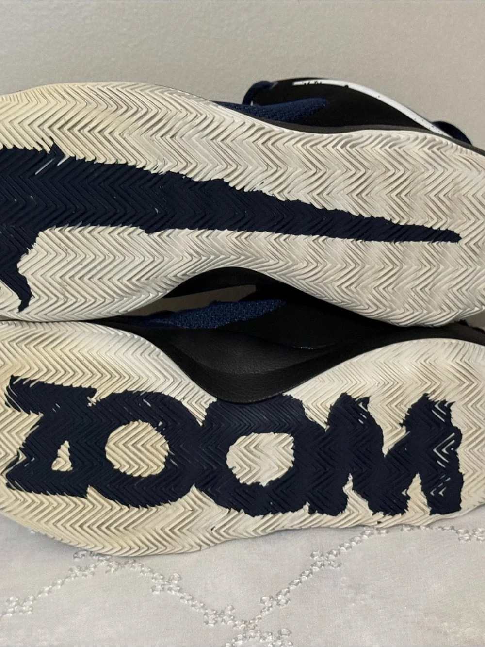 Nike Men’s Navy and White Athletic Basketball Shoes